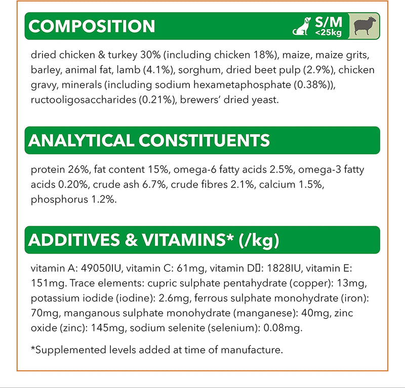 IAMs for Vitality Small/Medium Adult Dog Food Lamb 12kg