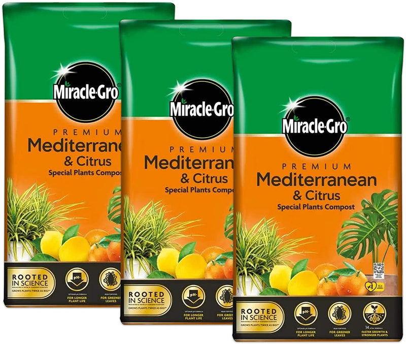 Miracle Gro Mediterranean Citrus Compost  3 x 6L - GARDEN & PET SUPPLIES