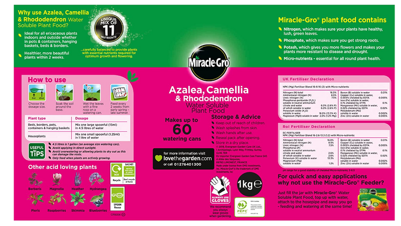 Miracle-Gro® Azalea, Camellia & Rhodod Soluble Plant Food 1kg