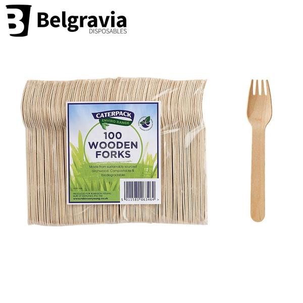 GARDEN & PET SUPPLIES - Belgravia Caterpack Wooden Forks Pack 100's