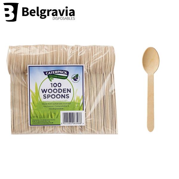 GARDEN & PET SUPPLIES - Belgravia Caterpack Wooden Spoons Pack 100's