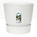 GARDEN & PET SUPPLIES - Elho Greenville Round Pot & Base WHITE 16cm
