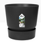 GARDEN & PET SUPPLIES - Elho Greenville Round Pot & Base LIVING BLACK 20cm