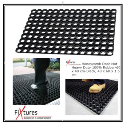 GARDEN & PET SUPPLIES - Fixtures Rubber Honeycomb 40x60cm Door Mat {Wholesale x 120}