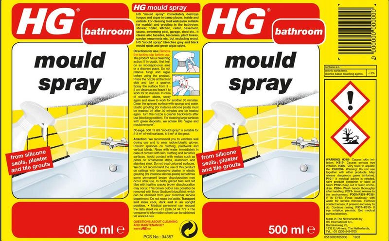 HG Bathroom Mould Spray 500ml - Garden & Pet Supplies