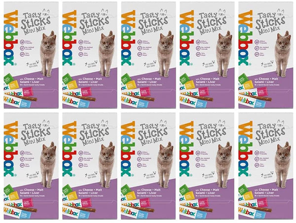 GARDEN & PET SUPPLIES - Webbox Cats Delight Tasty Sticks Chews Treats Variety Pack 12 x 6 (72 Sticks)