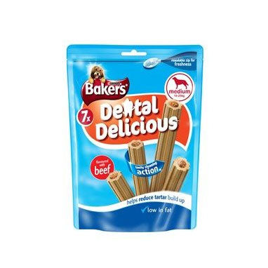 Bakers Dental Delicious Beef 6 x 200g Dog Treats 7 Sticks - Garden & Pet Supplies