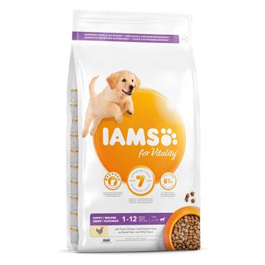 GARDEN & PET SUPPLIES - IAMs for Vitality Large Puppy Food Fresh Chicken 12kg