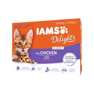 GARDEN & PET SUPPLIES - IAMs Delights Kitten Chicken in Gravy 12x85g