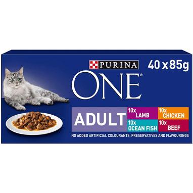 GARDEN & PET SUPPLIES - Purina ONE Adult Cat Food Pouches Mini Fillets in Gravy 40 x 85g