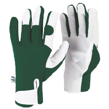 Kew Leather Palm Green Gloves (Pair) - Garden & Pet Supplies