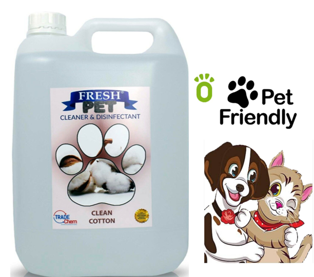 Fresh Pet Kennel/Cattery Cleaner & Disinfectant ,Cherry, Orange, & Clean Cotton 5 Litre
