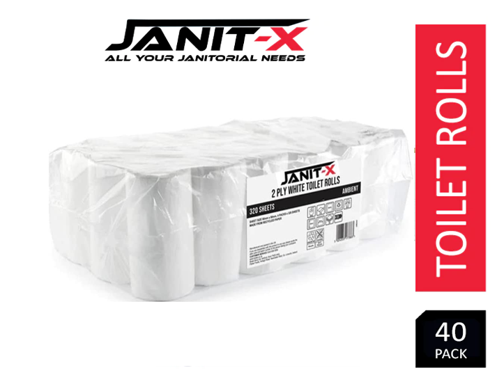 Janit-X Toilet Rolls 40's x 320 Sheet Rolls Per Case Branded (40 Roll's)