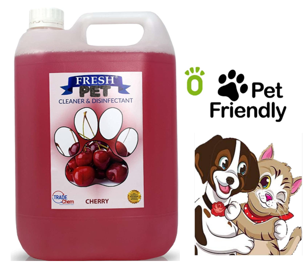 Fresh Pet Kennel/Cattery Cleaner & Disinfectant ,Cherry, & Clean Cotton 5 Litre