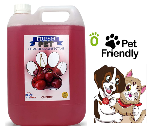 Fresh Pet Kennel/Cattery Cleaner & Disinfectant ,Cherry, Orange, & Clean Cotton 5 Litre
