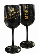 Belgravia Large Black Plastic Champagne / Wine Glasses Pack 6’s {480ml}