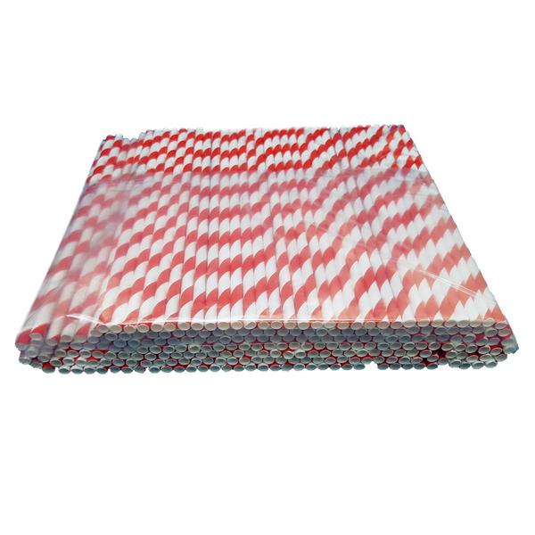 GARDEN & PET SUPPLIES - Belgravia Red & White Paper Stripey Straws Pack 500's