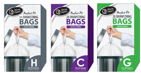 GARDEN & PET SUPPLIES - Perfect Fit Peddle Bin Liners Size G 23-30L, White, 20 Pack.