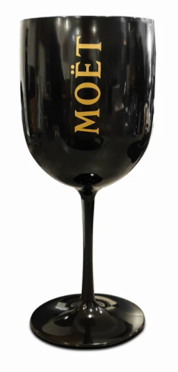 Belgravia Large Black Plastic Champagne / Wine Glasses Pack 6’s {480ml}