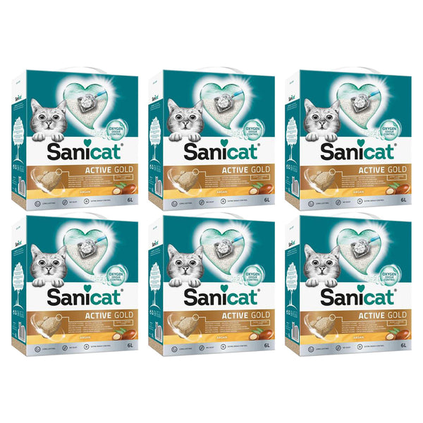 Sanicat Professional Gold Ultra Clumping Litter 6 x 6 Litre {Full Case} - GARDEN & PET SUPPLIES