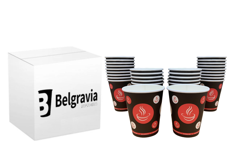 GARDEN & PET SUPPLIES - 8oz Belgravia Paper Red Tea & Coffee Cups Pack 50's