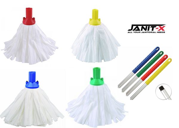 GARDEN & PET SUPPLIES - Janit-X Big White Mop Head Blue (10 Mop Pack)