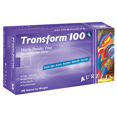 GARDEN & PET SUPPLIES - Aurelia Transform Finger-Textured Blue Powder Free EXTRA LARGE Nitrile Gloves 100's