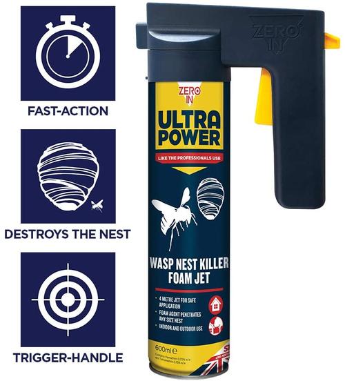 GARDEN & PET SUPPLIES - Zero-in Ultra Power Wasp Nest Killer Foam Jet 600ml (ZER556)