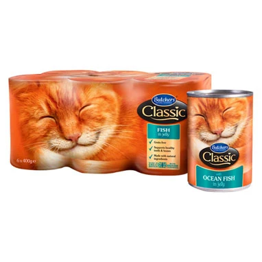 GARDEN & PET SUPPLIES - Butcher's Classic Cat Food Fish Variety Pack in Jelly 6x400g