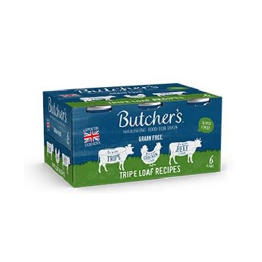GARDEN AND PET SUPPLIES - Butcher's Tripe Loaf Recipes Dog Food Tins 6x400g