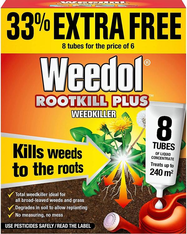 GARDEN AND PET SUPPLIES - Weedol Rootkill Plus Weedkiller 6+2 Tubes