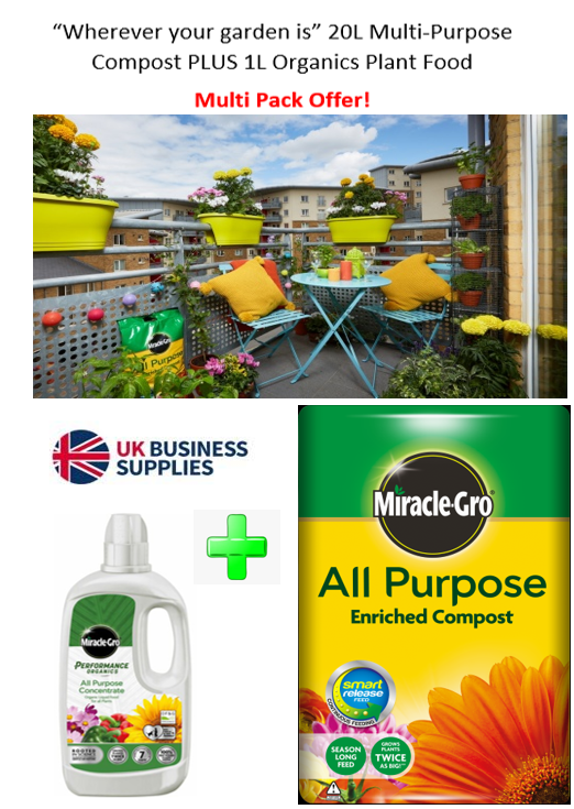 Miracle-Gro All Purpose Compost 20L & 1L Performance Organic 1L {Multi-Pack} - Garden & Pet Supplies