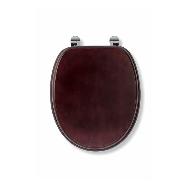Croydex Solid Wood Toilet Seat, Mahogany - Chrome Fitting - Garden & Pet Supplies