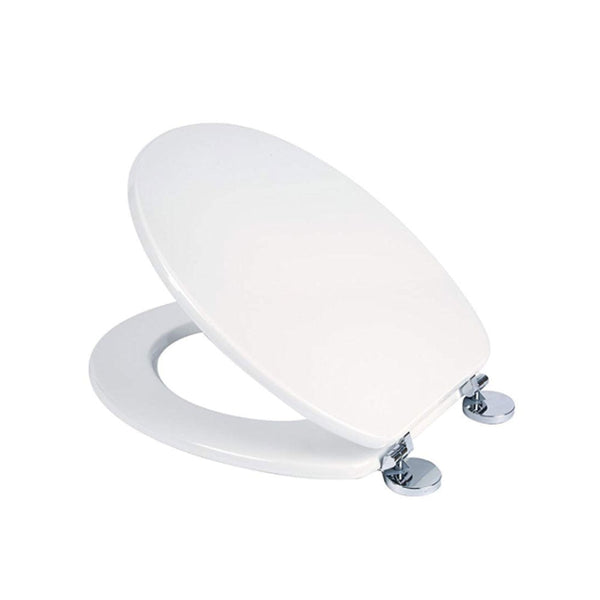 Croydex Flexi-Fix Toilet Seat, Wood White & Chrome WL600822H - Garden & Pet Supplies