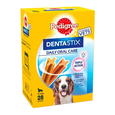 Pedigree Dog Treats DentaStix Daily Dental Chews Medium Dog 112 Sticks {Full Case} - Garden & Pet Supplies