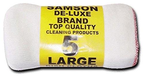 GARDEN & PET SUPPLIES - Quality White Dishcloths Red Edge 5's