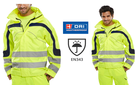 B-Seen Eton Yellow Hi-Vis Jacket - GARDEN & PET SUPPLIES