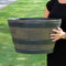 Fixtures Half Barrel Cask Brown 40cm x 27cm Medium Planter