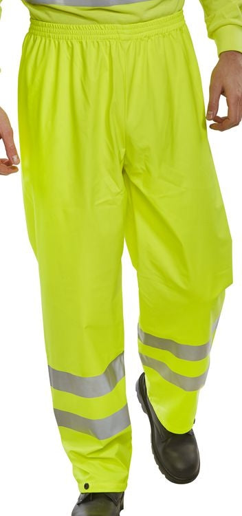Hi Visibility Pull Over Trousers YELLOW Class. Side Pocket 80-20 polyester cotton {All Sizes} - Garden & Pet Supplies