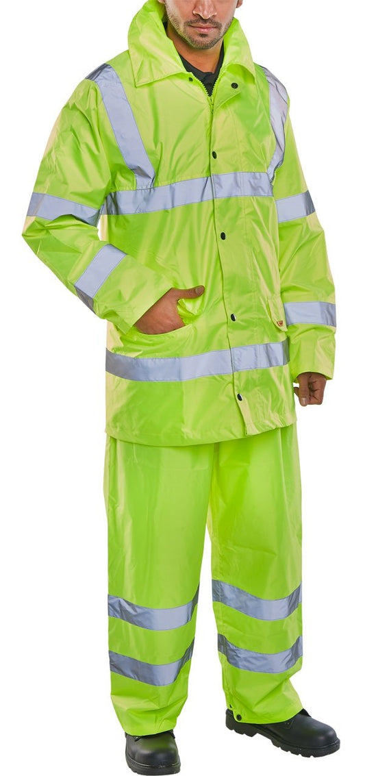 Hi- Visibility Suit Jacket & Trouser Yellow {All Sizes} - GARDEN & PET SUPPLIES