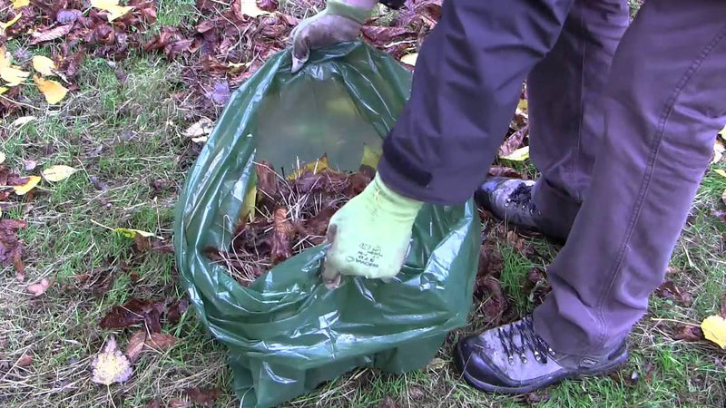 Heavy Duty Green Garden Sacks 10 Pack Tie Handles 50L Capacity {Roll x 10}