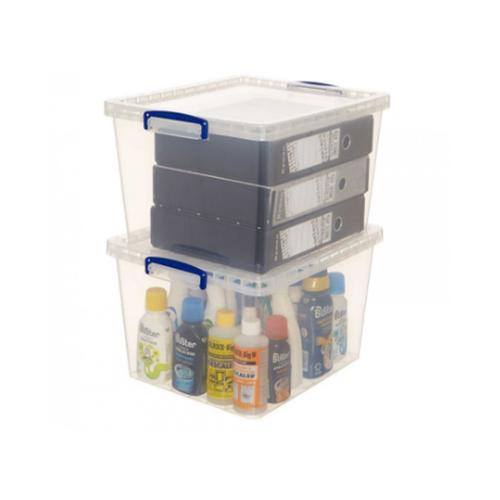 GARDEN & PET SUPPLIES - Really Useful Clear Plastic (Nestable) Storage Box 33.5 Litre