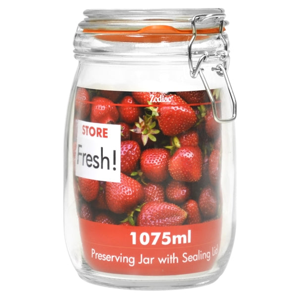 Store Fresh Cliptop Glass Preserving Jar 1075ml - Garden & Pet Supplies