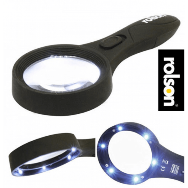 GARDEN & PET SUPPLIES - Rolson 6 Mini LED Magnifying Glass 