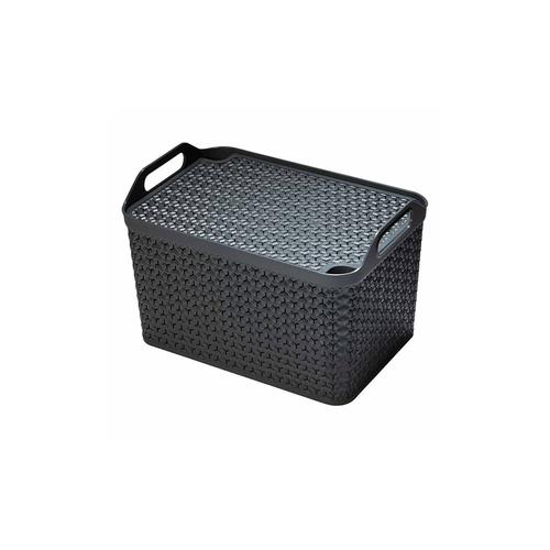 GARDEN & PET SUPPLIES - Strata Charcoal Grey Small Handy Basket With Lid