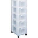 Really Useful Storage Tower 5 x 12 Litre Clear Drawers - Garden & Pet Supplies