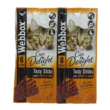 Webbox Cat Treats Tasty Sticks Turkey & Lamb 6 Sticks {12 Packs} - Garden & Pet Supplies