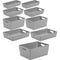 9 x Wham Fixtures Grey Rectangular Studio Basket Multi pack - Garden & Pet Supplies